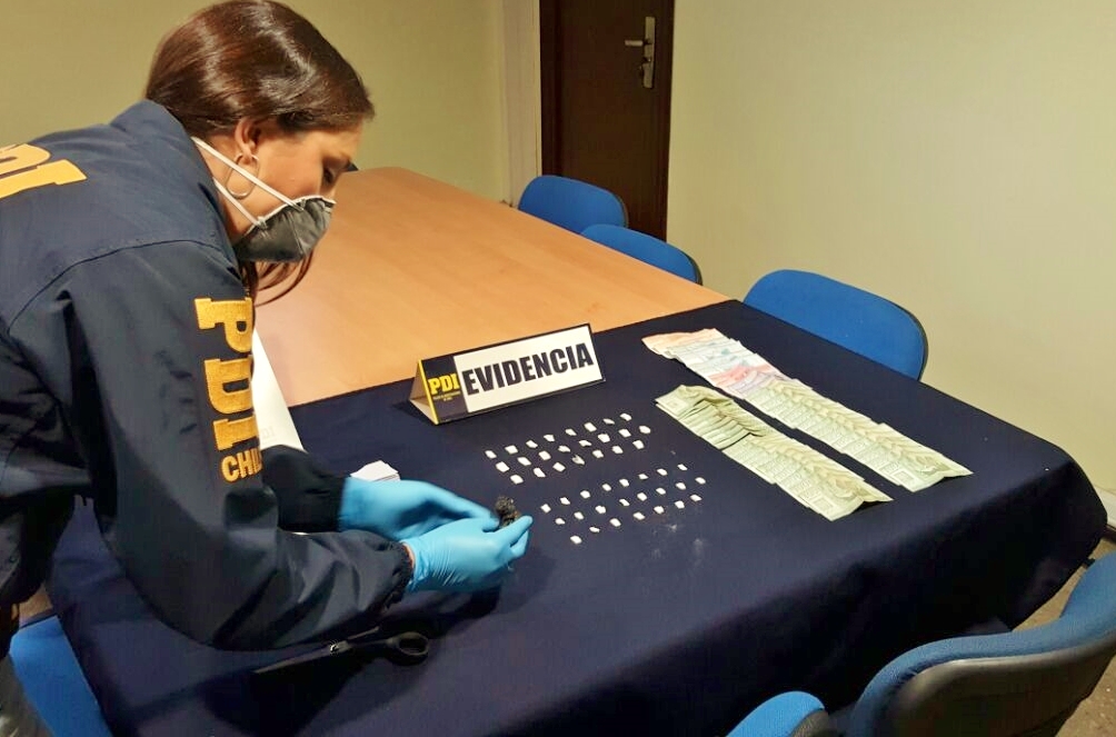 PDI de Curicó sacó de circulación 110 dosis de cocaína base