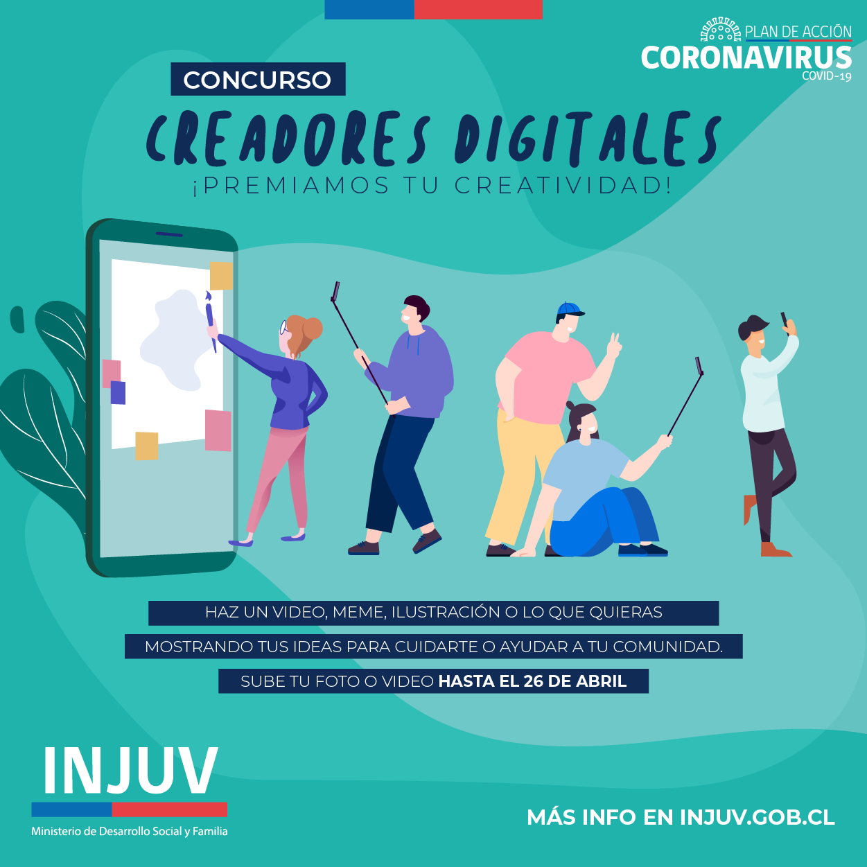 Concurso de INJUV te premia por crear contenido viralizable sobre COVID-19