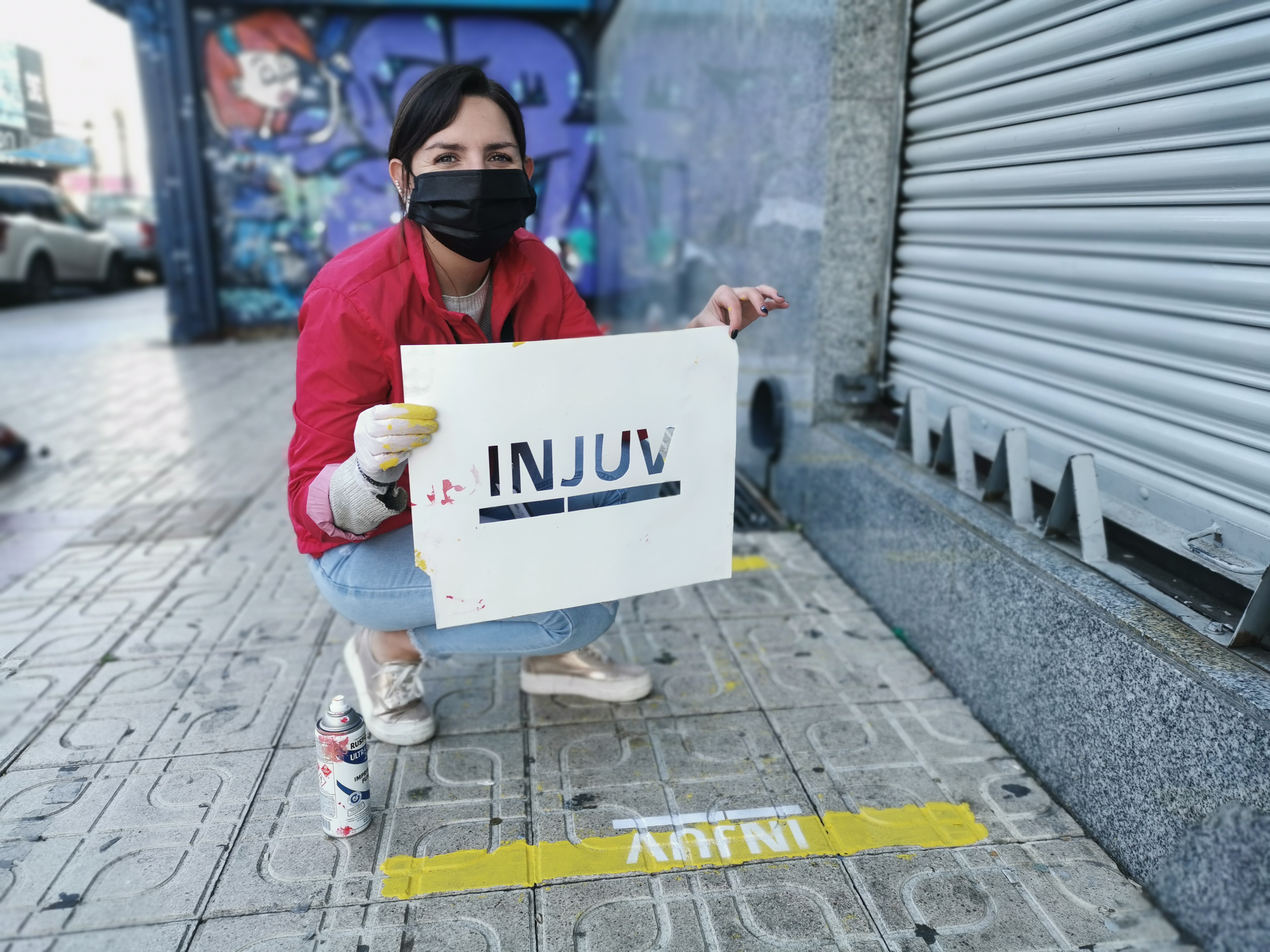INJUV demarcó calles de la ciudad para evitar aglomeraciones y que la comunidad respete la distancia social