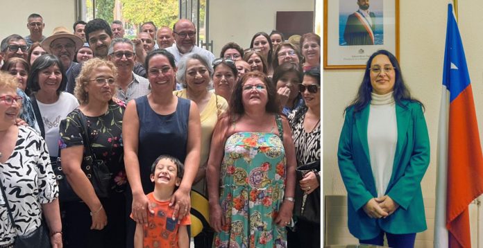 Dirigentes sociales despiden a Aly Valderrama tras dejar la Delegación Presidencial Provincial de Linares.