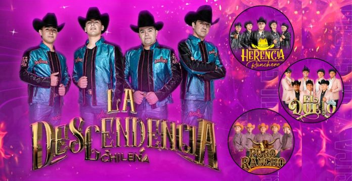El grupo musical La Descendencia Chilena debutará en Pelluhue este sábado con el Gran Rancherazo del Pecado.
